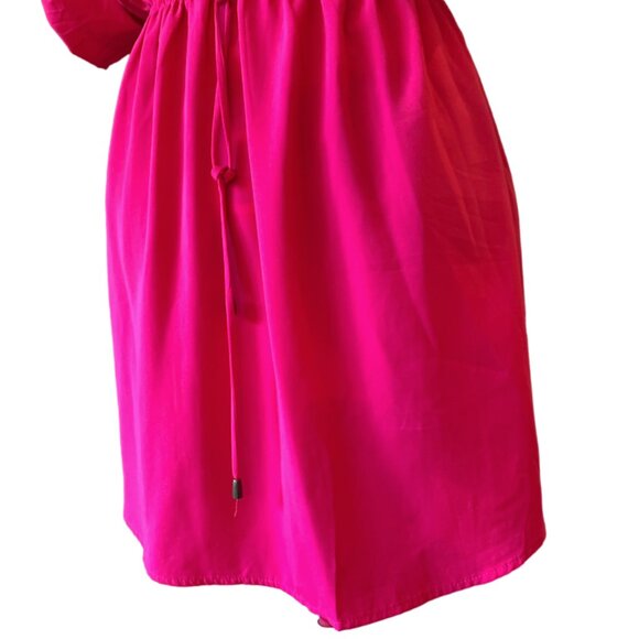 BEBOP - Pink Roll Up Sleeve Duo Pocket Safari Belted Collared Shirt Dress - Picture 5 of 14